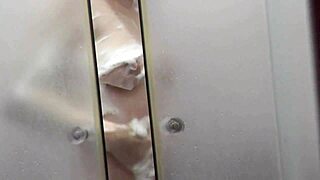 Mature Frina showers big tits wet pussy, bring towel roommate?