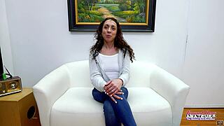 skinny brunette mercedez sloppily deepthroats dildo then rims passionately solo