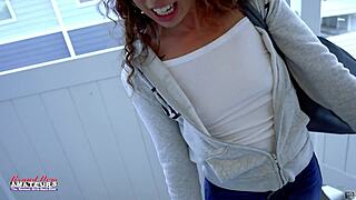 skinny brunette mercedez sloppily deepthroats dildo then rims passionately solo