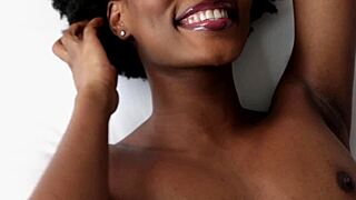 Sexy Ebony Milf Poses Strips Lingerie Reveals Body