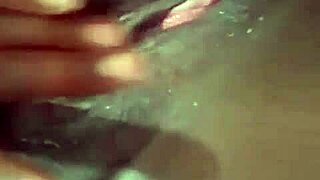 black mama milf squirts from gaping ebony pussy in pov closeup