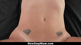 stepson rams stepmom's pussy doggystyle until she moans in wild orgasm