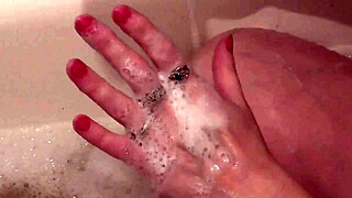 My soapy tits pussy shower handjob