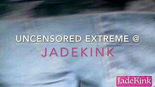 Submissive kinky cumslut in miniskirt gives daddy best blowjob facial