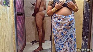 POV Indian stepmom caught horny pussy in bathroom