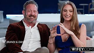 Hubby Watches Busty Milf Brandi Johnson Spit-Roast Creampie MMF