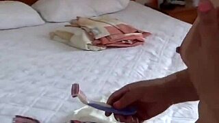 Stepmom Shaves Bushy Pussy for Beach Bikini Tease!