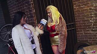 Jasmine Black big natural tits tricked into CFNM MMFF foursome fuck