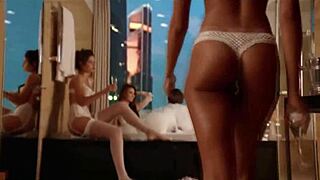 Horny ebony babe takes big black cock in rough threesome pounding with huge dick guy