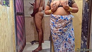POV Indian stepmom caught horny pussy in bathroom