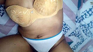 stepdaughter fingers juicy pussy lips in hot solo bed tease