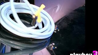 cute brunette jaclyn swedberg strips lingerie outdoors bares big ass pussy