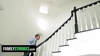 stepson catches ryder skye changing pounds her chubby milf curves and jizzes face to claim total domination