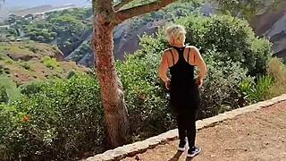 Hiking Slut Flashes Lingerie Panties—Will You Spot Her In The Wild?