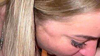 Stepmom happily sucks horny stepson's huge tattooed cock when alone in pov bliss