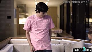 pristine edge, the skinny blonde stepmom, craves her stepson's monster cock deepthroat.