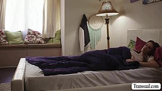 Shemale Stepmom Licks and Fucks Horny Stepteen Pussy Hard