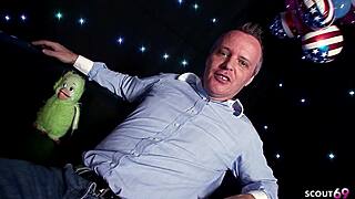 american milf with monster fake tits tries first mmf threesome raw!