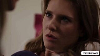 Shemale Stepmom Licks and Fucks Horny Stepteen Pussy Hard