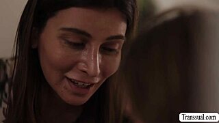 Shemale Stepmom Licks and Fucks Horny Stepteen Pussy Hard