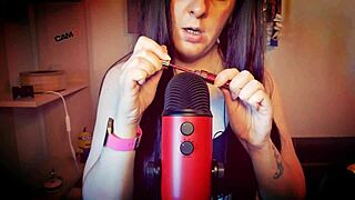 Listen To Those Sensual Mouth Sounds From Beautiful Italian Milf Sucking Dildo!