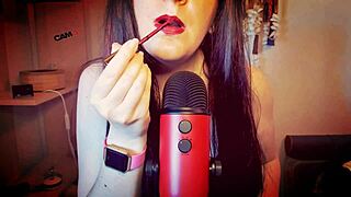 Listen To Those Sensual Mouth Sounds From Beautiful Italian Milf Sucking Dildo!