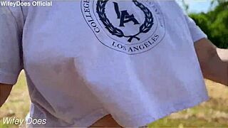 imagine wifey's perfect flashing tits drawing every eye outdoors...