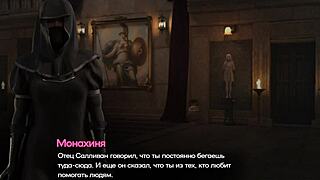 Horny Nun Milf Rides Monster Cock Vibrator with Big Nipples Bouncing Wild