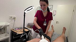 Nurse Slut Deepthroats Cock While Licking Balls in Hospital Fetish Play