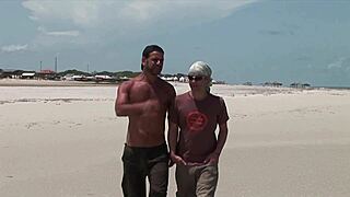 Hairy Latina Pussy Craves MMF Outdoor Threesome Double Cock