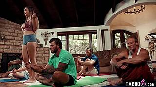 yoga babe lilith grace's session turns into interracial gangbang accident