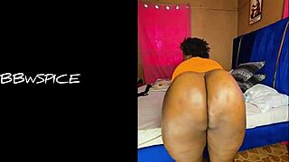 bbw ebony twerks in lingerie until lover demands a quickie pounding