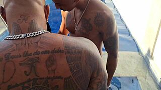 I dp'ed hot mulata poolside multiple cumshots dive