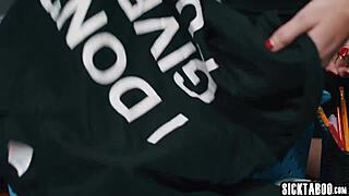 Naughty big ass brunette babe dives into classroom threesome with lesbian finger fucking