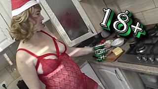 today i'm cooking naked in see-through peignoir big ass pussy tits all out no bra