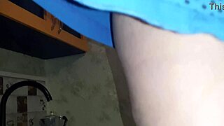 stepmom cleans kitchen, plump pussy flashes accidentally to eager eyes