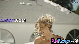 whoa blonde babe flashes big ass playboy outdoor tease