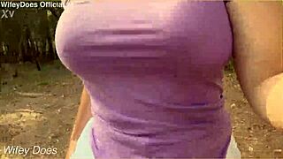 Australian wifey flashes her huge natural tits outdoors for all to see in homemade video.