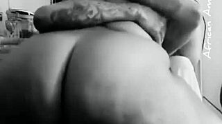 ebony babe with big ass rides black cock hard