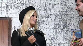 Stacey Saran in police uniform rocks intense threesome fuck