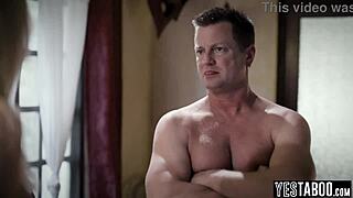 Kinky teen watches milf fuck then joins threesome