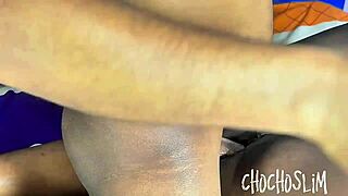 Think Ebony Granny Can Handle Monster BBC Slapping Her Juicy Pussy Raw?