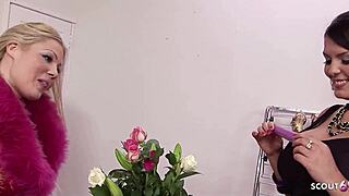 two huge tits blonde and brunette lesbians caught fucking seduce guy to hard ffm 3some