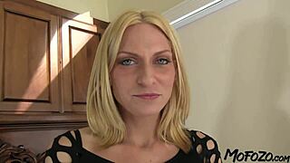 Blonde College Student Deepthroats Daddy's Monster Cock in Sloppy Blowjob