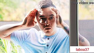 quit staring at stepmom's fat tits while she rides cock