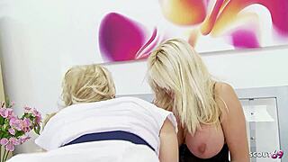 big tits milf nympho seduces pantyhose teen nurse to lesbian orgasm