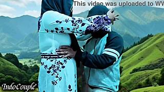 hijab muslim wife cheats on vacation swallowing lover's cum in real affair