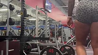muscle mommy bobbi jo flexes ebony tattoos outdoors pov