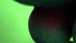 Milf wife rams pink dildo deep on bed solo