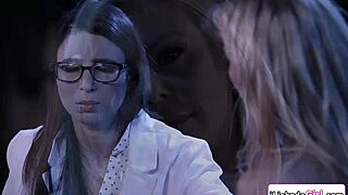 Lesbian Babe Teases Lick on Big Tits Milf Pussy